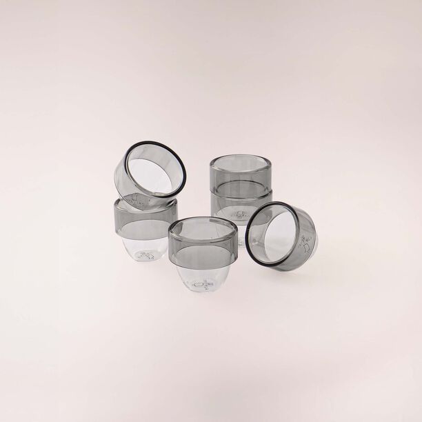 Dallaty white glass Saudi coffee cups set 6 pcs image number 1