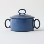 La Mesa stoneware large bowl with lid, blue 18*12.2*6.5 cm image number 0