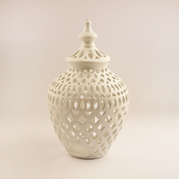 Lucerna Ceramic Ramadan Candle Holder, White 25*25*42Cm image number 0