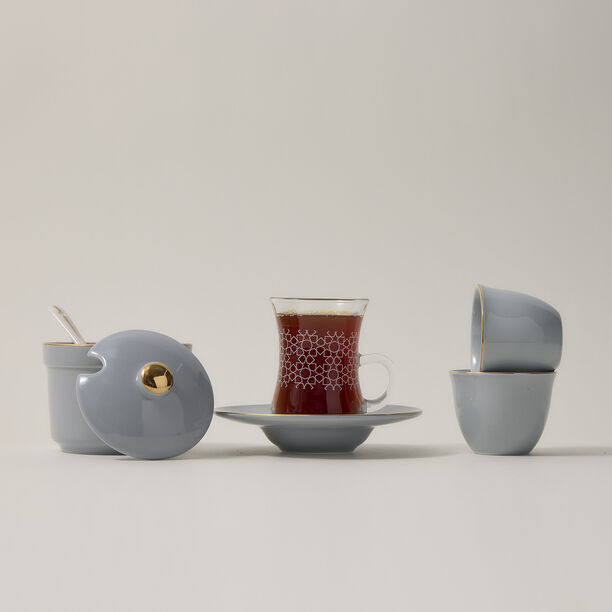 20 Pieces Porcelain Arabic Tea And Coffee Set image number 0