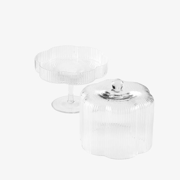 لا ميسا حامل كيك زجاج بقاعدة طويلة 24*17*9.8سم image number 2