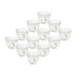 Coffee Cup Set 12 Pieces Arabic Letters Design Silver image number 0