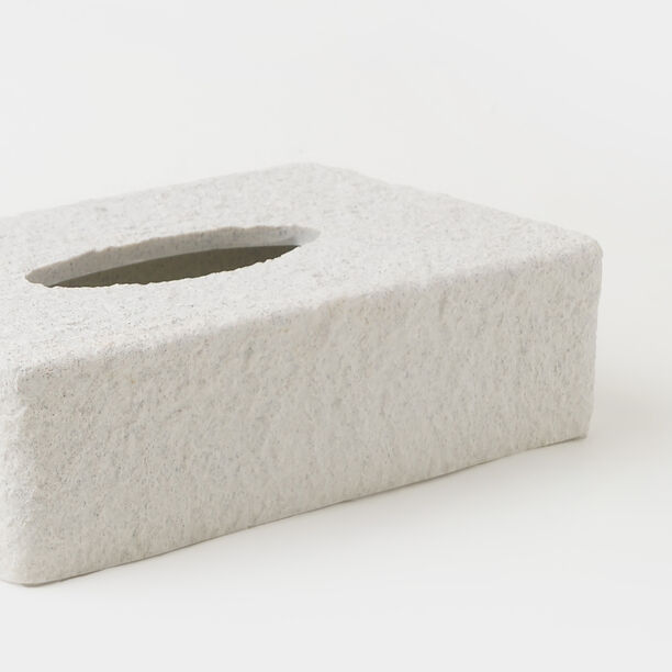 Homez polyresin tissue box, off white 22*12.2*5.2cm image number 2
