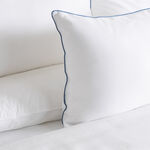 3Pcs cotton duvet cover 260*220cm contrast piping blue image number 2