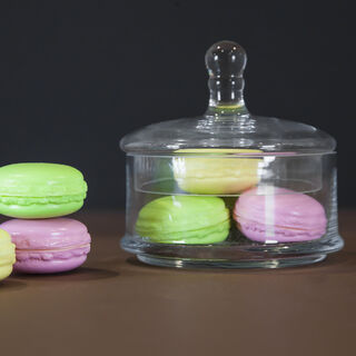 Alberto transparent glass candy jar with lid 12*13 cm