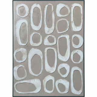 هومز لوحة جدارية قماش بإطار بتصميم أشكال مجردة 90*120سم