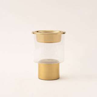 Oulfa collection gold metal & glass oud burner 9*15 cm