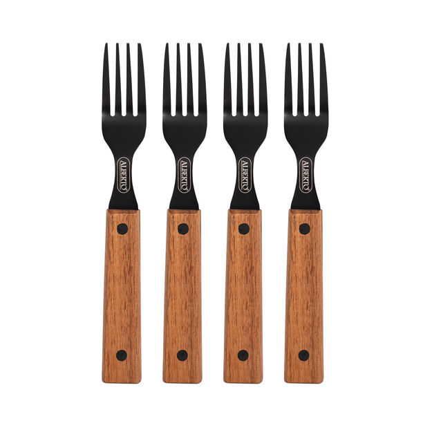 Alberto 4 Pieces Bbq Fork Set With Wooden Handle image number 0