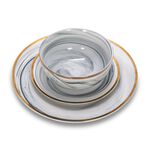 La Mesa Dinner Set 18 Pieces Grey Marble With Gold image number 2