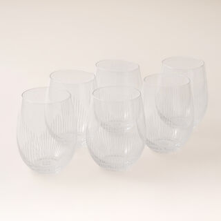 La Mesa 6 pcs striped glass 9.3*9.3*12 cm