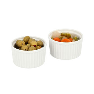 2 Pcs Porcelain Round Ramekin