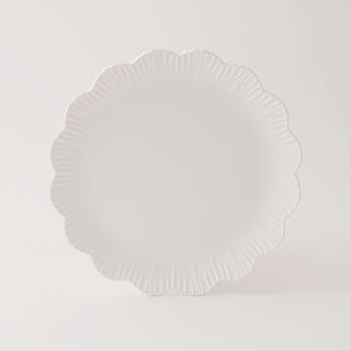 لا ميسا طقم عشاء فخار 18 قطعة بتصميم زهري، أبيض