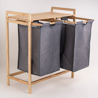 Bamboo Double Laundry Basket