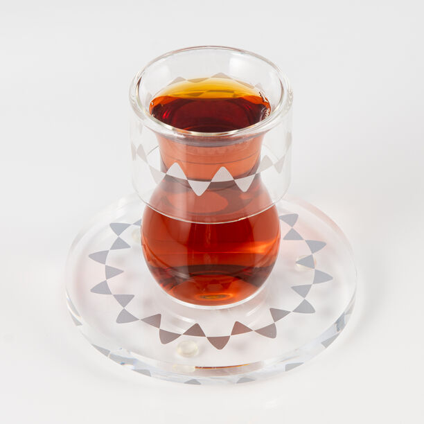 دلتي طقم بيالات شاي أكريليك مع صحون 12 قطعة image number 1