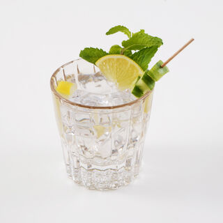 La Mesa 4 Pcs Embossed Tumbler Glass Set, Ombre Light Brown 8.5*8.5*8.7 Cm