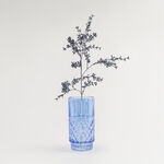 هومز فازة زجاج كحلي بنقشة ماسية 14*14*27.6 سم image number 4