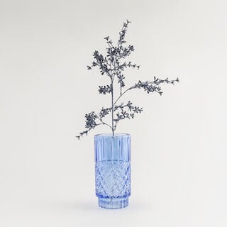 "Homez navy diamond pattern glass vase 14*14*27.6 cm