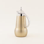 "دلتي طقم دلة ستيل قطعتين 1 لتر، ذهبي مع فضي image number 1