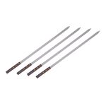 4 Pieces Steel Bbq Kewers Set With Wooden Handle image number 0