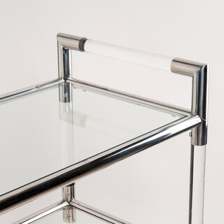 Trolley Sstell Acrylic Silver 3 Tier 80*40*80 cm