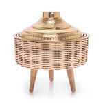 Small Bamboo Basket With Jar Gold image number 0