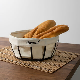 Alberto Metal Round Bread Basket Coffee Color