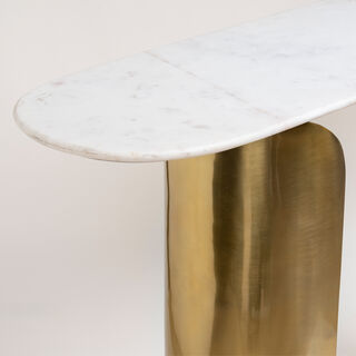 Marble Table With Gold Aluminum Base 110*31*75 cm