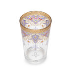 6 Pc Morrocan Tea Cups Manuiscript Glass image number 2