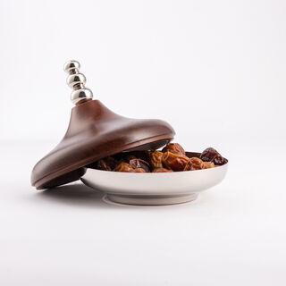 Dates bowl with wooden lid 16*16*16 cm