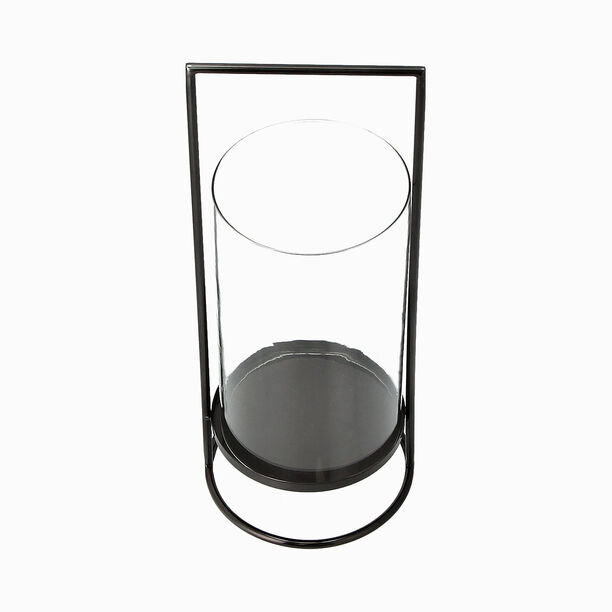 Stainless Steel Lantern With Clear Glass Gun Metal Finish image number 2