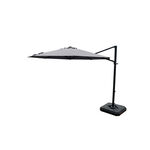 Homez aluminum hanging umbrella with base, grey image number 0