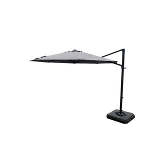 Homez aluminum hanging umbrella with base, grey