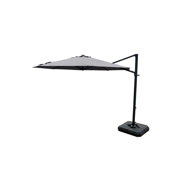 Homez aluminum hanging umbrella with base, grey image number 0