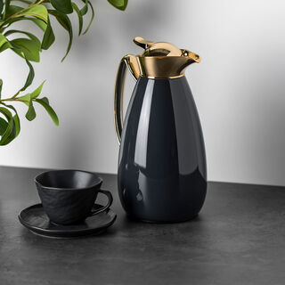 Dallety Steel Flask Italian Black/Gold 1Liter