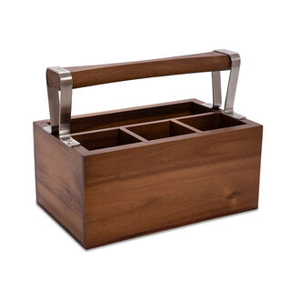 Acacia Wood Utensils Holder Box
