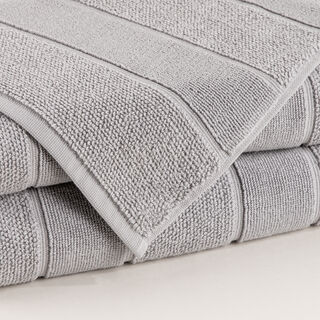 Boutique Blanche Silver Riviera Stripe 100% Cotton Hand Towel 50*90 Cm