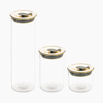 Alberto glass storage jar with gold lid 1500 ml image number 1