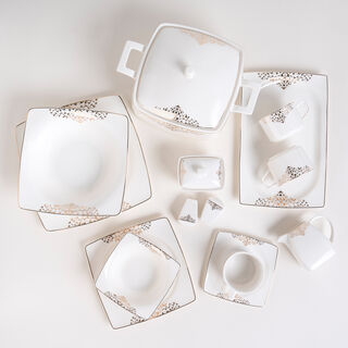 La Mesa gold bone porcelain dinner set 85 pcs