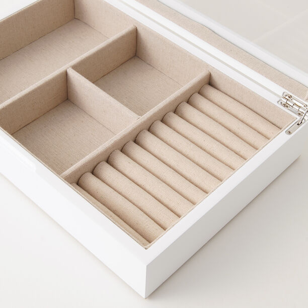 هومز صندوق مجوهرات 30*12*7سم، أبيض image number 3