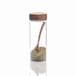 Billi glass bottle with wooden lid & spoon 15 cm image number 3