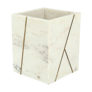 Trash Can Marble White