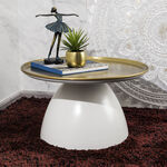 Metal Coffee Table Base Gold Top White image number 0