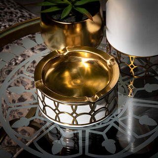 ASHTRAY QAMARIYAT STEEL & WOOD