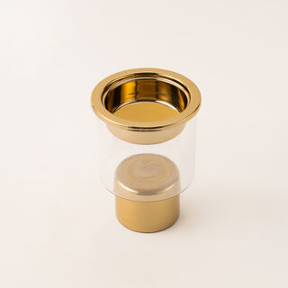 Oulfa collection gold metal & glass oud burner 9*15 cm