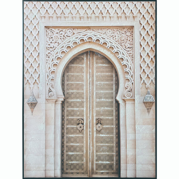 هومز لوحة جدارية كانفس بتصميم بوابة عربية بإطار خشب صناعي 90*120 سم image number 0