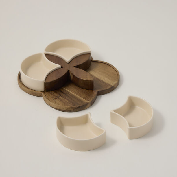 Dallaty off white porcelain nut bowls set 5 pcs image number 1
