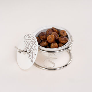 Dallaty white porcelain nut bowl with stand