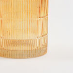Homez glass ribbed trash bin 18*18*26cm, orange image number 3