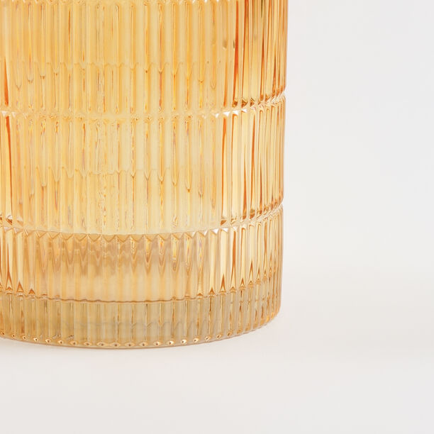 Homez glass ribbed trash bin 18*18*26cm, orange image number 3