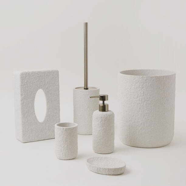 Homez polyresin waste bin, off white 20.3*20.3*25cm image number 3